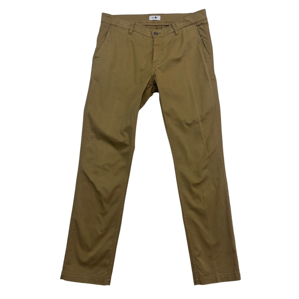 NN07 No Nationality 34x32 Khaki Marco 1400 Chino Pants Slim Stretch Cotton Mens
